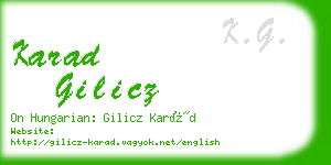 karad gilicz business card